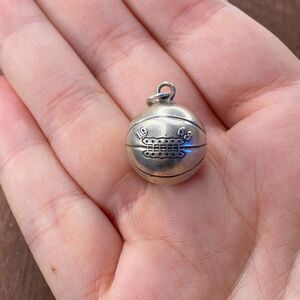 Vintage 925 Sterling Silver "1963 Pacific Shores" Basketball 3D Bracelet Charm